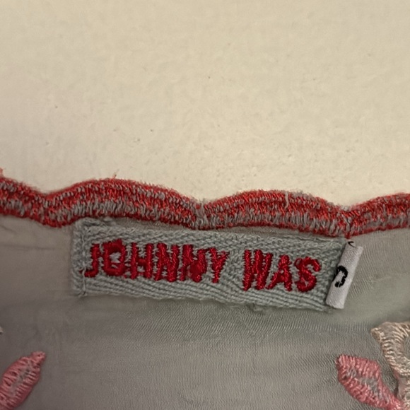 Johnny Was Gray Pink & Red Embroidered Blouse - Picture 7 of 7
